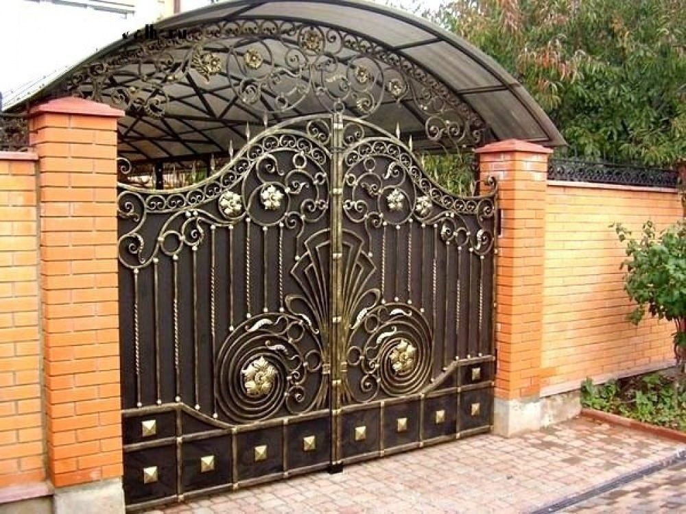 Красивые Кованые Ворота Частного Дома Фото