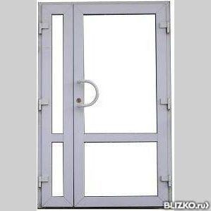 Дверь пластиковая входная штульповая 1450 х 2100
