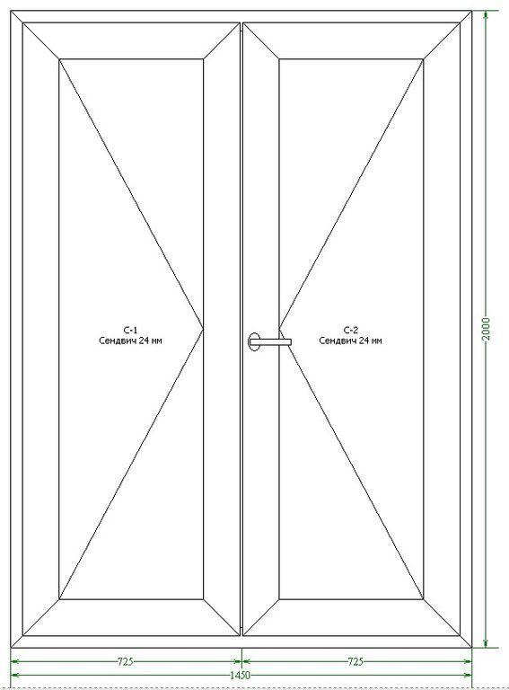 Чертеж пластиковой двери