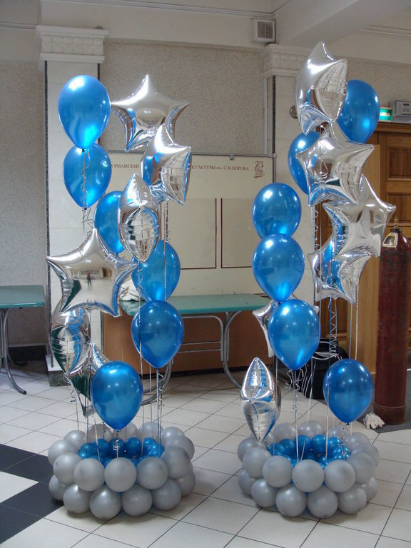 Новогоднее оформление воздушными шарами - фонтаны
