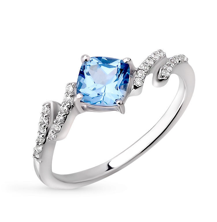 Красивые кольца из серебра женские с камнями