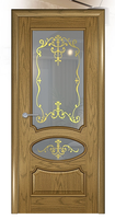 Дверь межкомнатная Виктория Б со стеклом Дуб виски
