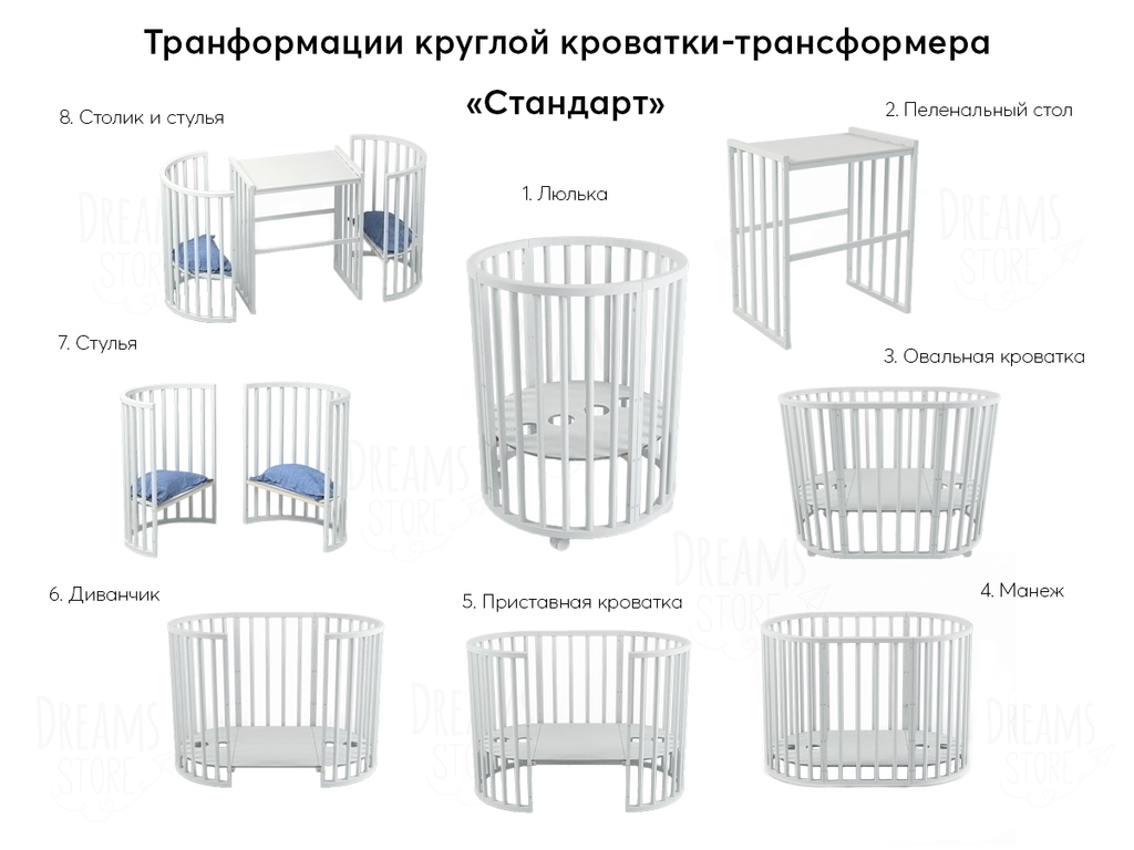 Круглая кровать детская размеры