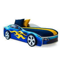 Кровать-машина с подъемным механизмом Бондмобиль синяя