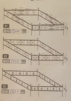 Оградка ритуальная металлическая К3