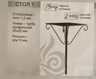 Стол на могилу металлический №1