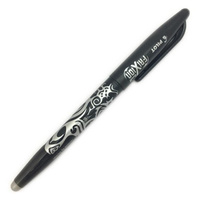 Ручка пиши-стирай Pilot Frixion гелевая, черная 0,7мм резиновый держатель