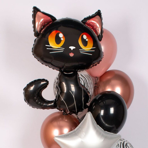 Фольгированный шар "Черный кот"