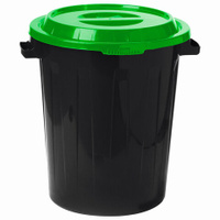 Контейнер 60 литров для мусора, БАК+КРЫШКА (высота 55 см, диаметр 48 см), ассорти, IDEA
