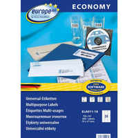 Этикетки самоклеящиеся Europe (ELA011-18) 70x37,1 мм 24 штуки на листе белые (18 листов в упаковке)