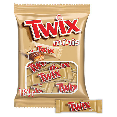 Батончики мини TWIX Minis печенье с карамелью в молочном шоколаде 190 г 2263