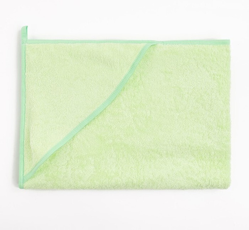 Пеленка-полотенце для купания 90*90 см зеленый арт.30224 LuBaby