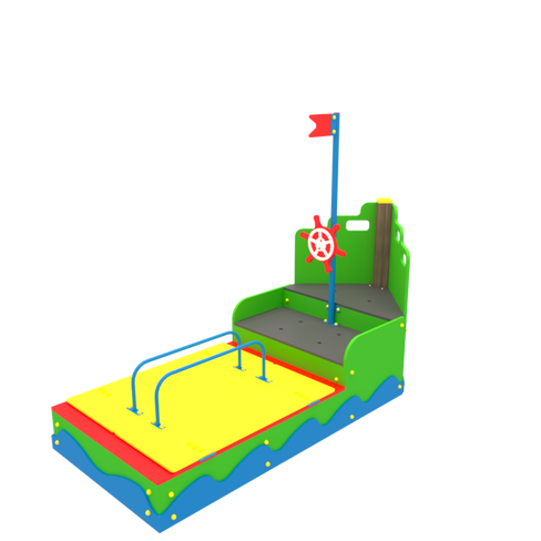 Песочница Кораблик с крышками ИО.01.9.1