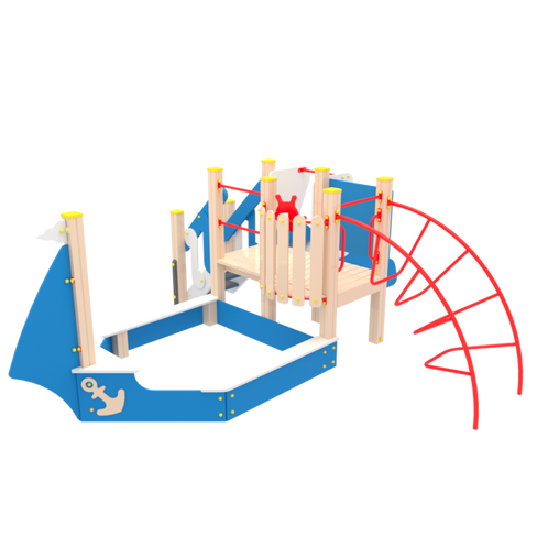 Песочница с горкой Яхта ДИК.04Д.7