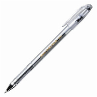 Ручка гелевая CROWN "Hi-Jell", черная, корпус прозрачный, узел 0,5 мм, линия письма 0,35 мм, HJR-500B 4 шт