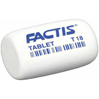 Резинка стирательная FACTIS Tablet T 18 (Испания), скошенный край, 45х28х13 мм, синтетический каучук, CMFT18, (18 шт.)