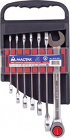 Набор комбинированных ключей с трещоткой МАСТАК 0213-07H 7 предметов