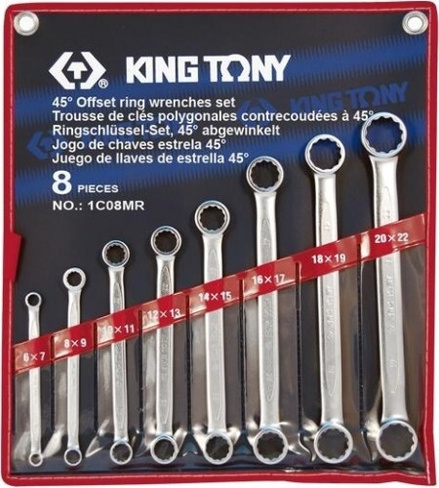 Набор ключей накидных прямых KING TONY 8 предметов 1C08MR [1C08MR]