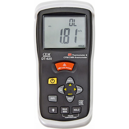 Измеритель скорости воздуха и температуры СЕМ DT-620