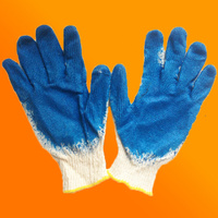 Перчатки ХБ с латексным покрытием голубые