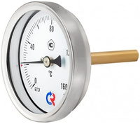 Термометр биметаллический d=63 мм, аксиальный, G 1/2" НР, с погружной гильзой L=46 мм