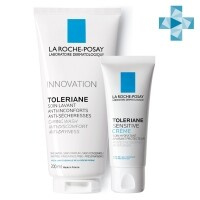 La Roche Posay - Набор Sensitive для чувствительной кожи (увлажняющий крем с легкой текстурой 40 мл + очищающий гель для