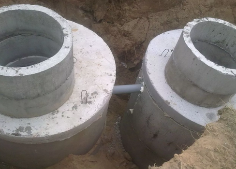 установка бетонных колец под септик канализацию колодец