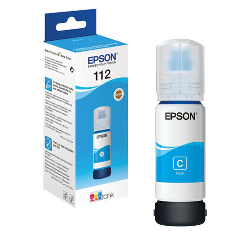 Чернила EPSON 112 C13T06C24A для СНПЧ EPSON L11160 /L15150 /L15160 /L6550/L6570 голубые ОРИГИНАЛЬНЫЕ