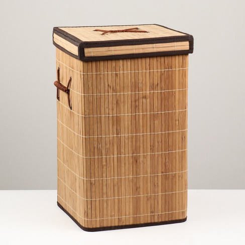 Корзина для хранения,квадрат, с ручками, складная, 30×30×50 см, бамбук No brand