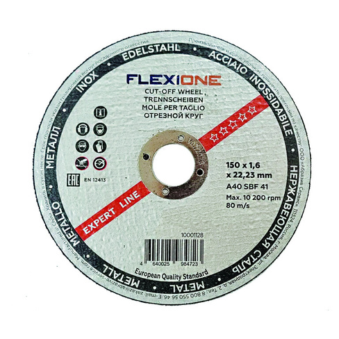Отрезной круг металл/нержавейка 150х1.6х22,23 тип 41 "Flexione Expert", 25 шт