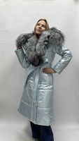 Длинная куртка с меховой отделкой из чернобурой лисы Мексика - Шапка ушанка без меха