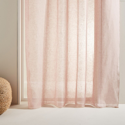 Прозрачная штора с двойной лентой оверлок. El Corte Inglés, розовый