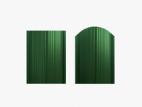 Евроштакетник полукруглый рифленый 123 мм 0.47-0.50 мм RAL 6002 Зеленый лист СТАН