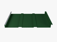 Фальцевая кровля панель малая с двумя рёбрами жесткости 360 мм 0.47-0.50 мм RAL 6002 Зеленый лист СТАН