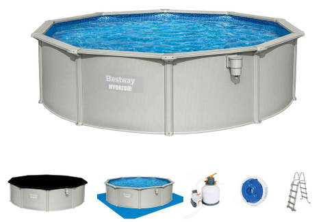 Стальной бассейн Bestway Hydrium Pool Set 460х120 см + пес.ф/насос 56384 BW