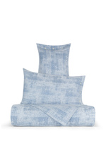 Пододеяльник с эффектом джинсовой ткани из смесового льна Coincasa, голубой