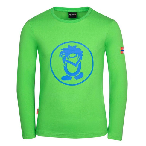Рубашка Trollkids Longsleeve, зелено - синий