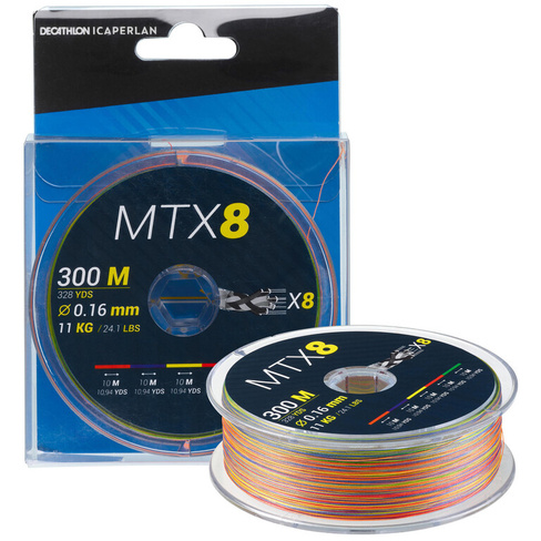 Леска восьмипрядная плетеная MTX 8 Multicolor 300 м 16/100 CAPERLAN