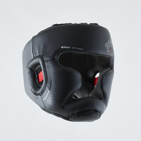 Боксерский шлем Integral 500 взрослый черный OUTSHOCK, черный/огненно-красный/стальной серый