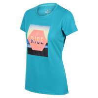 Женская футболка для фитнеса Fingal VI - средняя бирюзовая REGATTA, пастельно-бирюзовый/пастельно-голубой/темно-розовый