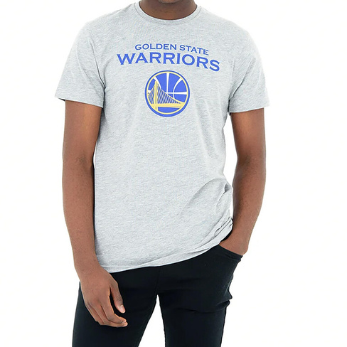 Баскетбольная футболка с короткими рукавами NBA Golden State Warriors хлопок женская/мужская серая NEW ERA
