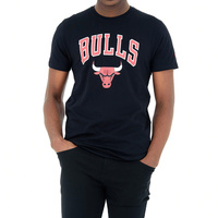 Баскетбольная футболка с короткими рукавами NBA Chicago Bulls хлопок женская/мужская черная NEW ERA