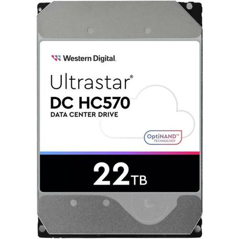 Жесткий диск WD Ultrastar DC HC570 WUH722222ALE6L4, 22ТБ, HDD, SATA III, 3.5"
