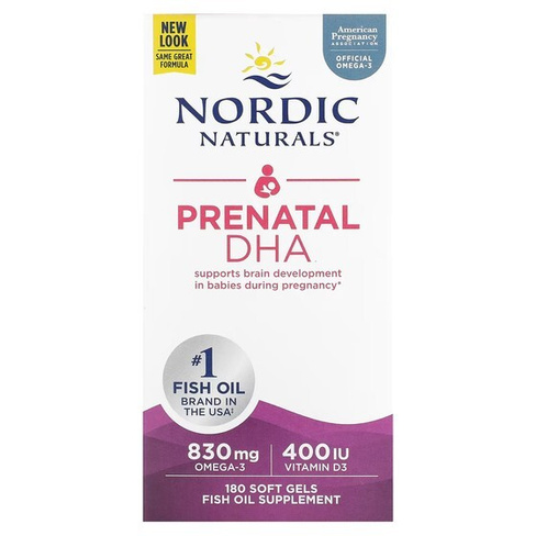 Пренатальные витамины Nordic Naturals ДГК для беременных, 180 капсул