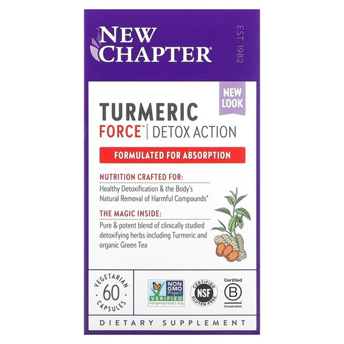Пищевая добавка детокс New Chapter Turmeric Force, 60 вегетарианских капсул