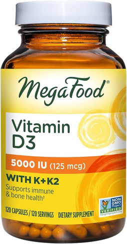 MegaFood Витамин D3 5000 МЕ (125 мкг) — 120 капсул