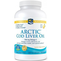 Nordic Naturals, Arctic Cod Liver Oil 180 мягких капсул со вкусом лимона