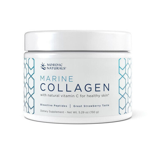 Nordic Naturals, Marine Collagen натуральный коллаген с биоактивными пептидами порошок 150 г, клубничный вкус