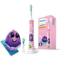 Электрическая зубная щетка Sonicare For Kids Hx6352/42 с технологией Sonic для бережной чистки — розовая, Philips