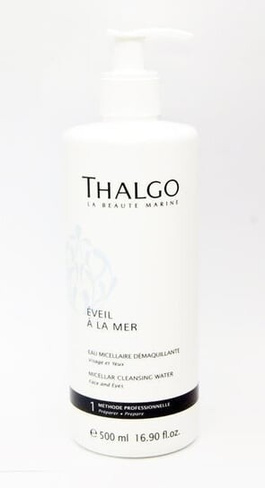 Мицеллярная очищающая вода Thalgo Eveil de la Mer для снятия макияжа 2 в 1 прекрасно очищает и освежает кожу, 500 мл